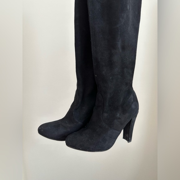 Steve Madden Gorgeous Black Suede Over the Knee Boot - Picture 8 of 14